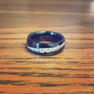 Black stainless steel cz band